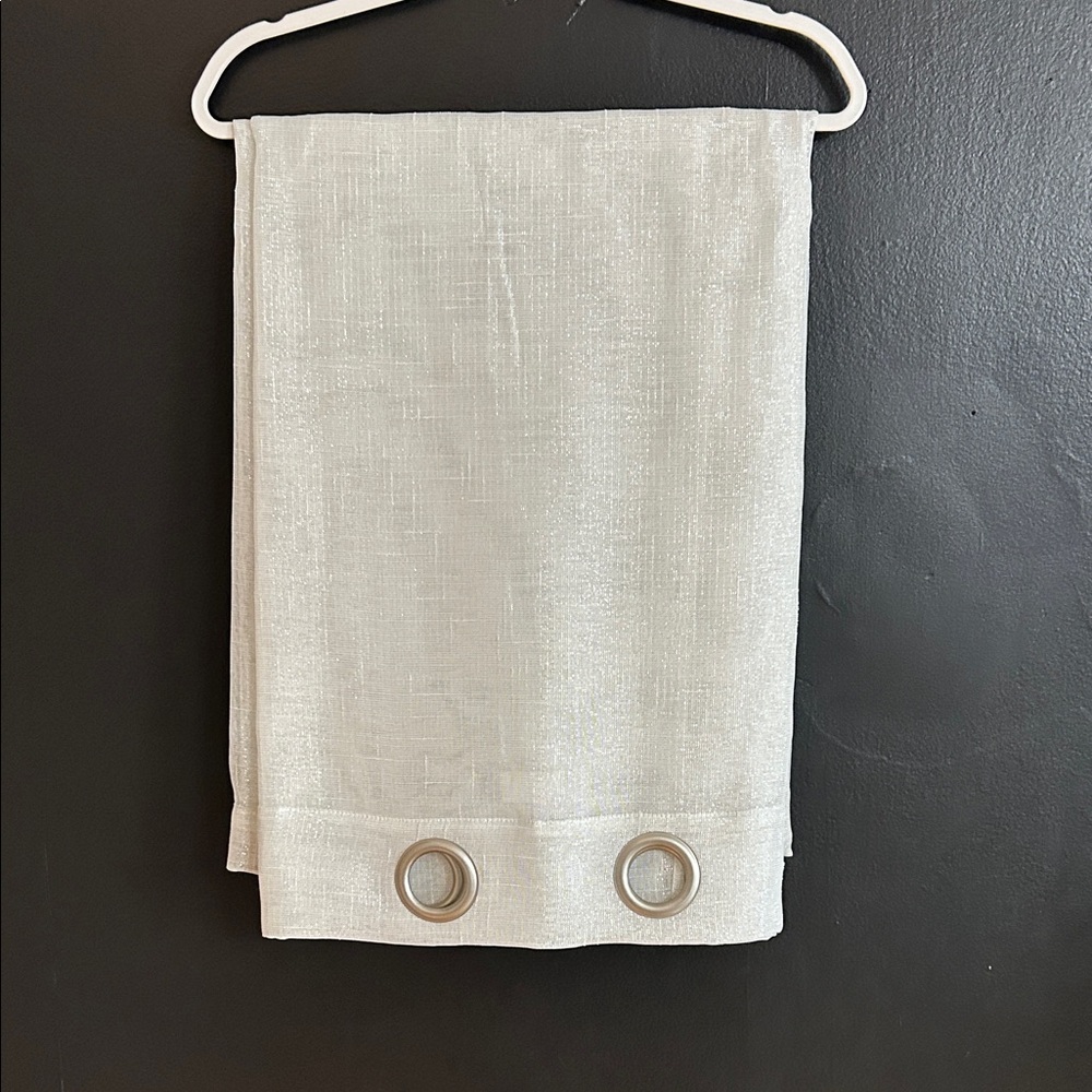 Shimmery Sheer White Curtain Panels with Metal Grommets